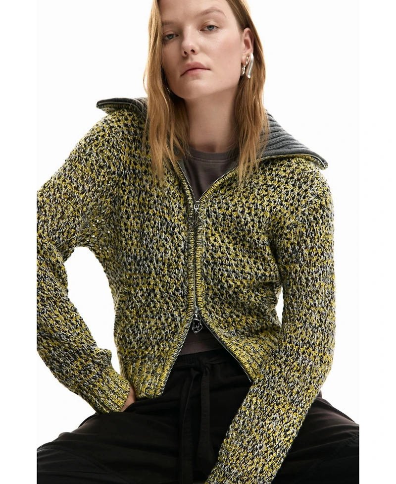 Desigual Women's Zipper Knit Sweater