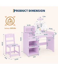 Gaomon Kids Vanity Lighted Mirror for Bedrooms, Apartments, Easy to Assemble