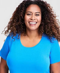 Jm Collection Plus Short-Sleeve Top, Created for Macy's