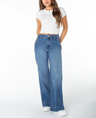 Celebrity Pink Juniors' High-Rise Wide-Leg Trouser Jeans