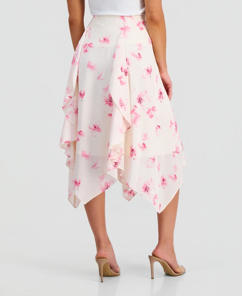 I.n.c. International Concepts Petite Printed Ruffled Midi Skirt, Created for Macy's