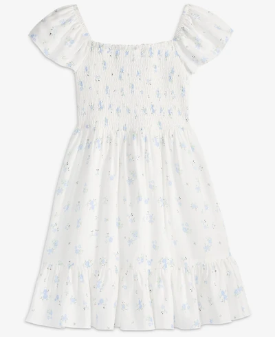 With Jules Big Girls Short-Sleeve Smocked-Bodice Dress