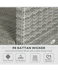 Outsunny 4 Piece Patio Furniture Set, Wicker Loveseat, Chairs & Table,