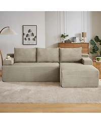 Streamdale Furniture L-Shaped Cloud Sectional Sofa, Camel