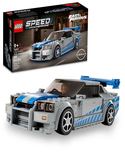 Lego Speed Champions 2 Fast 2 Furious Nissan Skyline Gt-r R34 76917 Toy Building Set, 319 Pieces