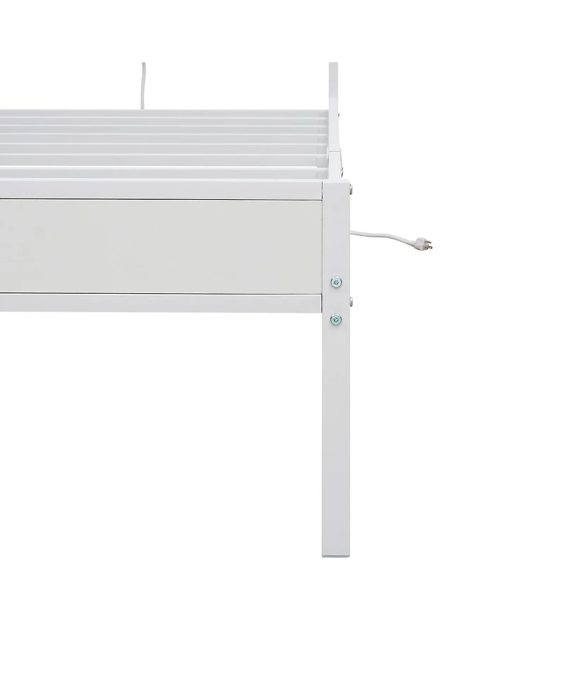 Streamdale Furniture Twin Bed Frame with Headboard, Led & Charging Station, Rattan Headboard