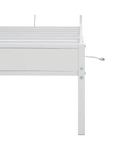 Streamdale Furniture Twin Bed Frame with Headboard, Led & Charging Station, Rattan Headboard