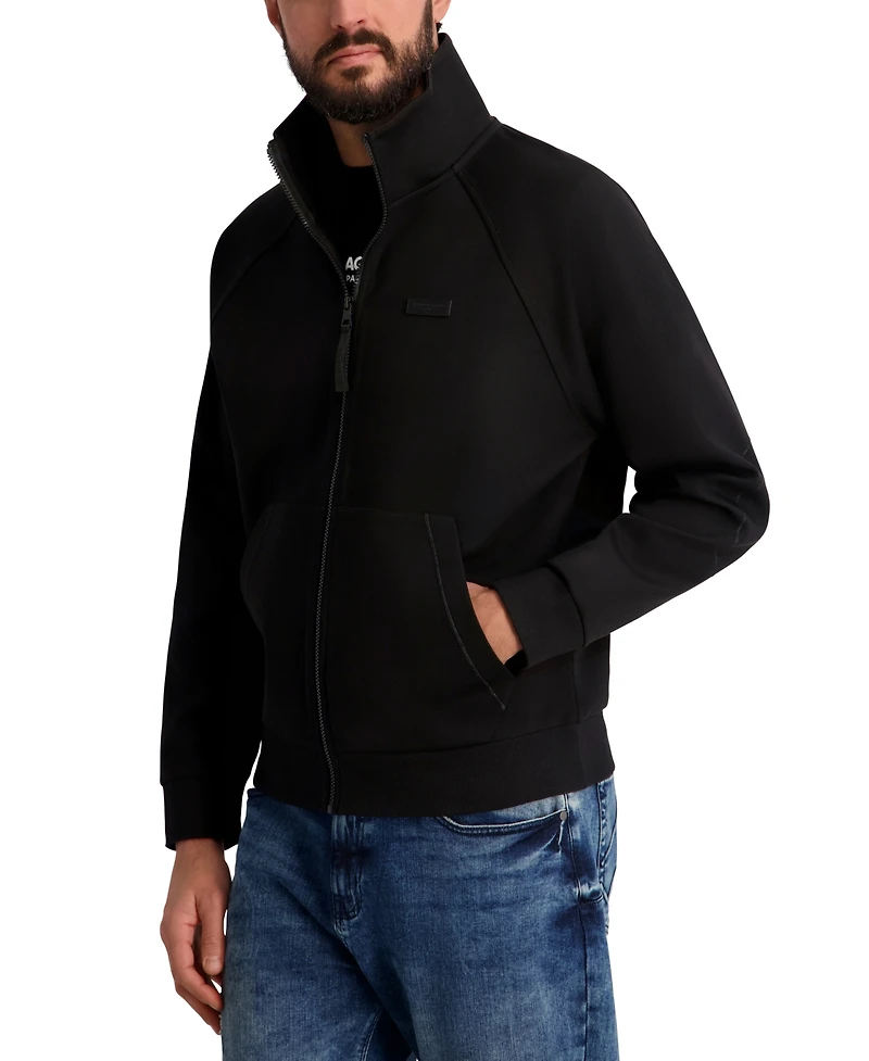 Karl Lagerfeld Paris Men's Full-Zip Ponte Track Jacket