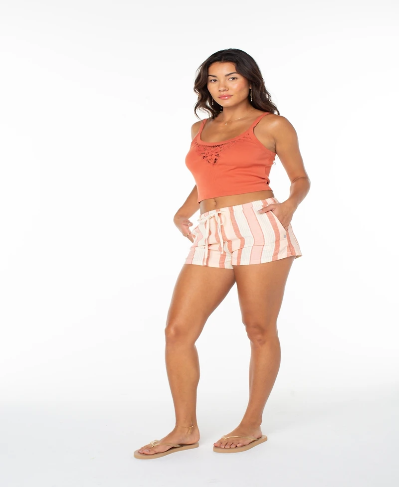 Roxy Juniors' Iyla Stripe Print Relaxed Fit Shorts