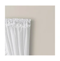 Ellis Curtain Classic Narrow Ruffle 2-Piece Rod Pocket Curtain Panel, White