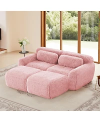 Streamdale Furniture Plush Boneless Sofa with Ottoman, No Assembly Required, Anti-Slip Bottom