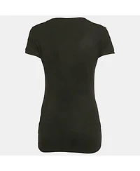 Pre-Owned Versace Women's Black Medusa Rhinestone Jersey T-Shirt