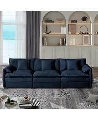Streamdale Furniture Oversized Deep Seat Sectional Sofa, Modern Chenille Cloud Couch