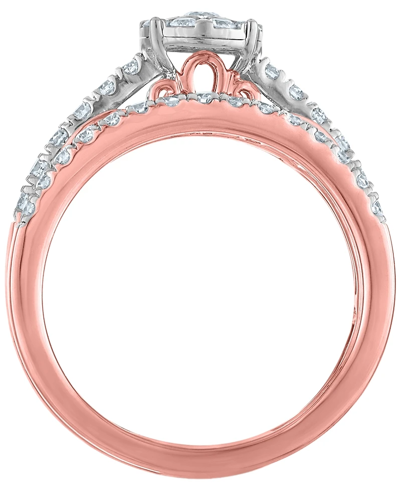 Macy's Diamond (3/4 ct. t.w.) Bridal Set Ring in 14k Two-Tone Gold