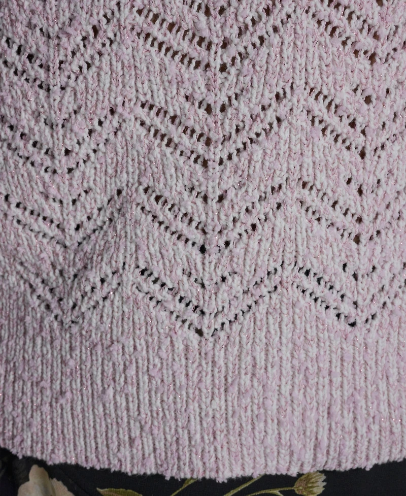 Bcbg Women's Crewneck Oversized Zig Zag Sweater