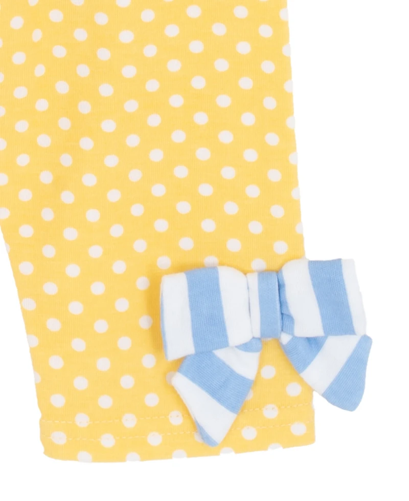 Rare Editions Baby Girls' Striped Ruffle Top and Leggings, 2-Piece Set