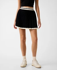 Guess Juniors' Gabry Pleated Sweater Mini Skirt