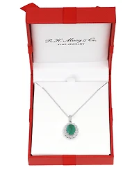 Effy Collection Emerald (1-1/2 ct. t.w.) & Diamond (1/10 Pendant 14k White Gold (Also Available Ruby, Sapphire)