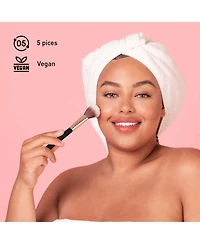 Pursonic Beauty Collection: Heated Curler, Led Mirror, Blender Sponge, & Brush Set