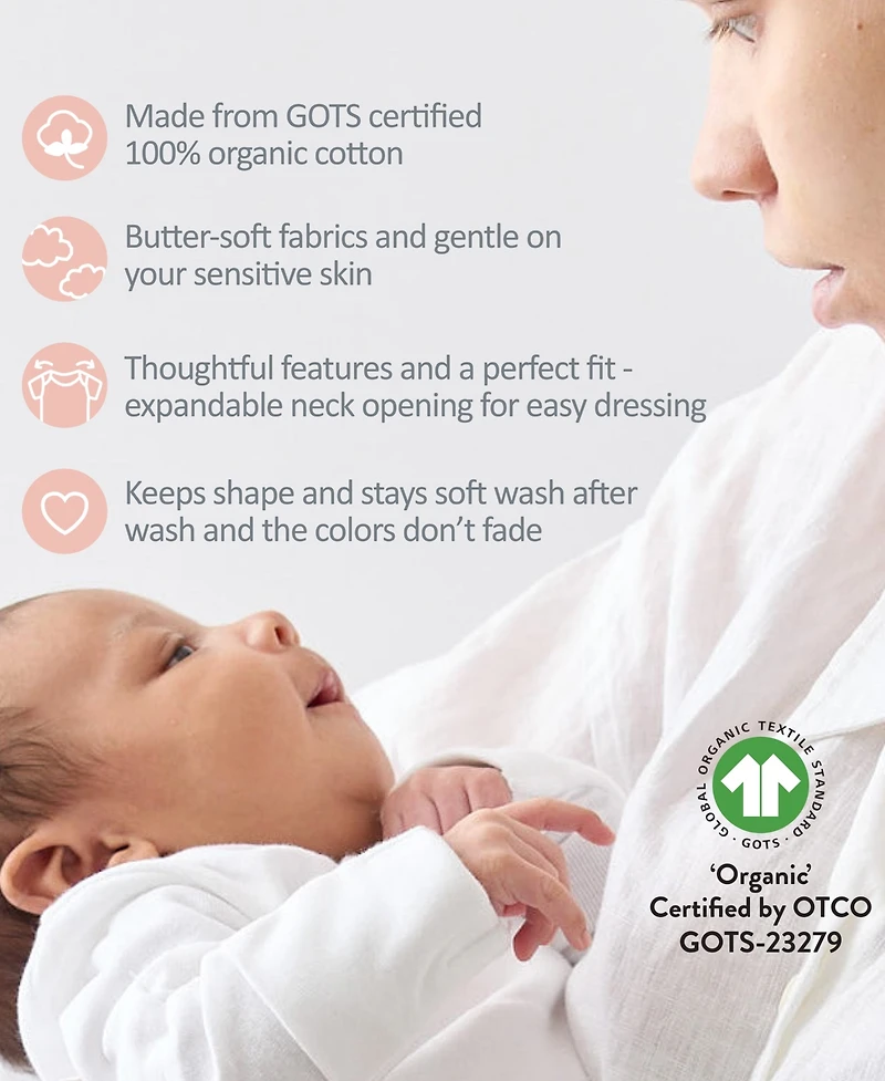 butterblu Baby Girls' Ashley Ruffle Shoulder Long-Sleeve Bodysuits 5-Pack