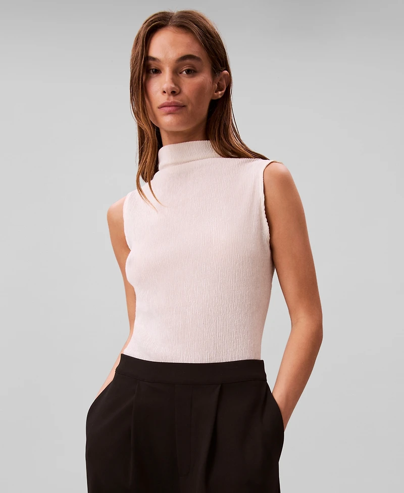 Calvin Klein Women's Ponte High Rise Wide Leg Pants