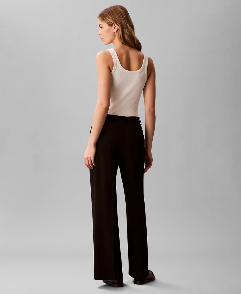 Calvin Klein Women's High Rise Wide Leg Pants