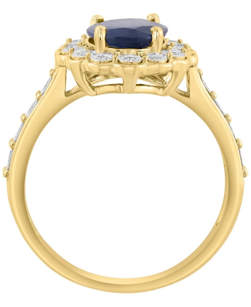Effy Collection Sapphire (1-3/4 ct. t.w.) & Diamond (1/6 ct. t.w.) Ring in 14k Yellow Gold