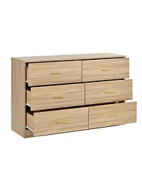 Streamdale Furniture Modern 6-Drawer Dresser - Wide Chest of Drawers for Bedroom