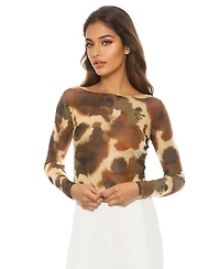 Alexia Admor Women's Opal Boatneck Sheer Mesh Top