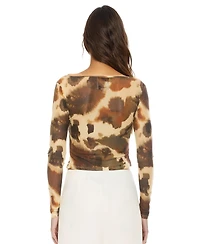 Alexia Admor Women's Opal Boatneck Sheer Mesh Top