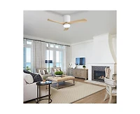 Sofucor 42-inch Minimalist 3-Blade Flush Mount Ceiling Fan with Light Remote Control and Timing Function