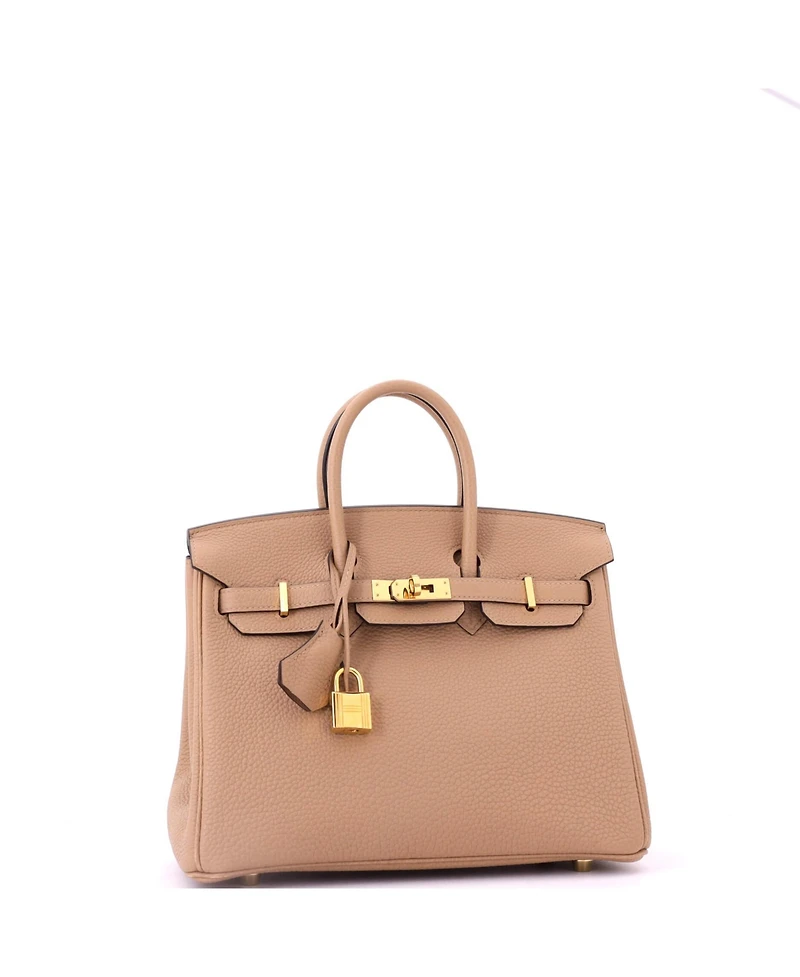 Pre-Owned HERMES Birkin 25 Handbag Brown Togo with Gold Hardware