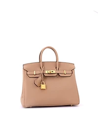Pre-Owned HERMES Birkin 25 Handbag Brown Togo with Gold Hardware