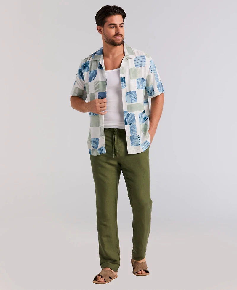 Cubavera Men's Water Color Tropical Geometric Short-Sleeve Shirt