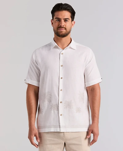 Cubavera Men's Border Palm Embroidered Short-Sleeve Button-Down Shirt