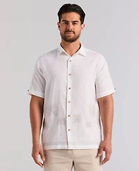 Cubavera Men's Border Palm Embroidered Short-Sleeve Button-Down Shirt