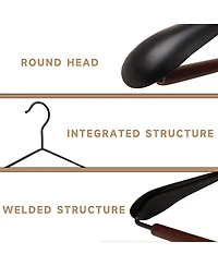 BP4U Asus 24-Pack Heavy Duty Metal Wide Shoulder Suit Hangers with Pants Bar