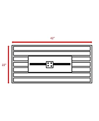 Flynama 42 Inch W 25 Inch H Steel Outdoor Fire Pit Table Black Smoked Glass Top 50000 Btu Push Button Ignition