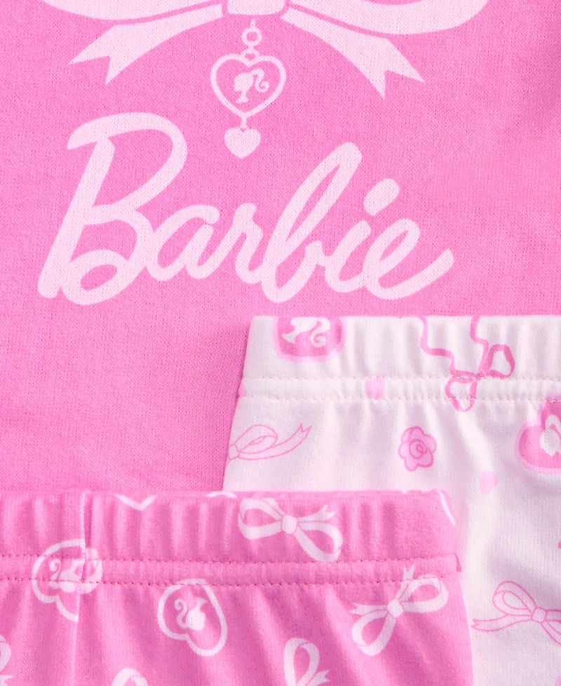 Barbie Toddler Girls' 2T-5T Hacci Pajamas, 4-Piece Set