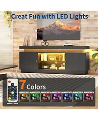 gaomon 63" Tv Stand with Storage, Modern Entertainment Center Adjustable Shelf, Power Outlet & Usb Ports