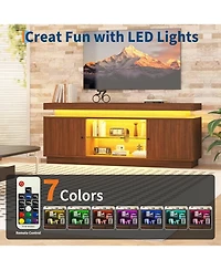 gaomon 63" Tv Stand with Storage, Modern Entertainment Center with Adjustable Shelf, Power Outlet & Usb Ports