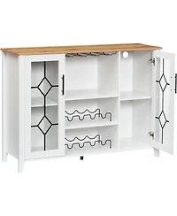 gaomon Wine Bar Cabinet with Led Lights, Coffee Bar Storage, Buffet Sideboard for Dining Room & Kitchen