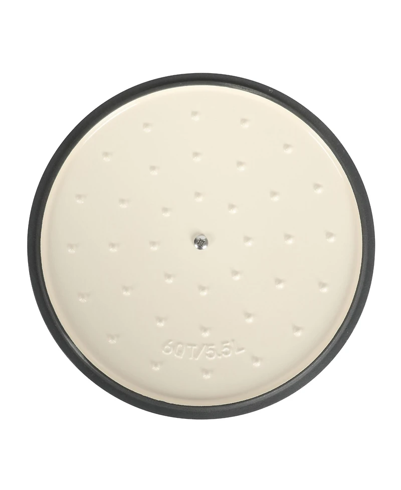 Babish 6 Qt Round Matte Enamel Cast Iron Dutch Oven Pot With Lid - Blue