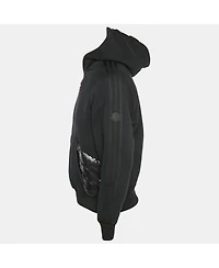 Pre-Owned Moncler Men's X Adidas Black Cotton Knit Puffer Trim Hoodie