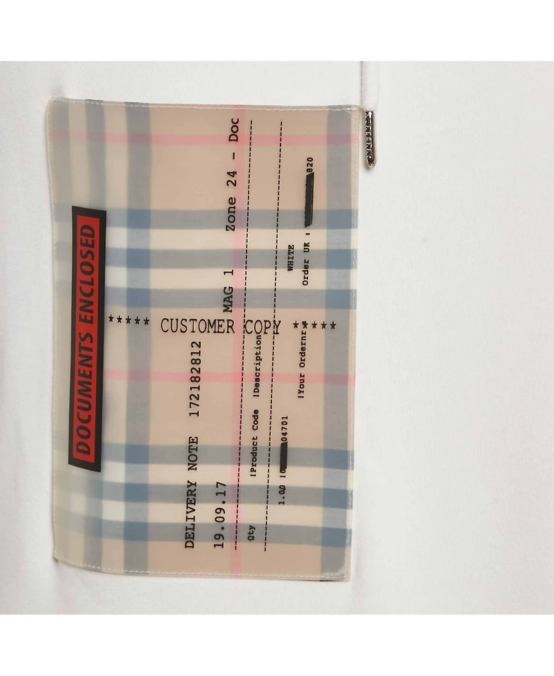 Pre-Owned Burberry Men's White Checker Pocket Cotton Hoodie