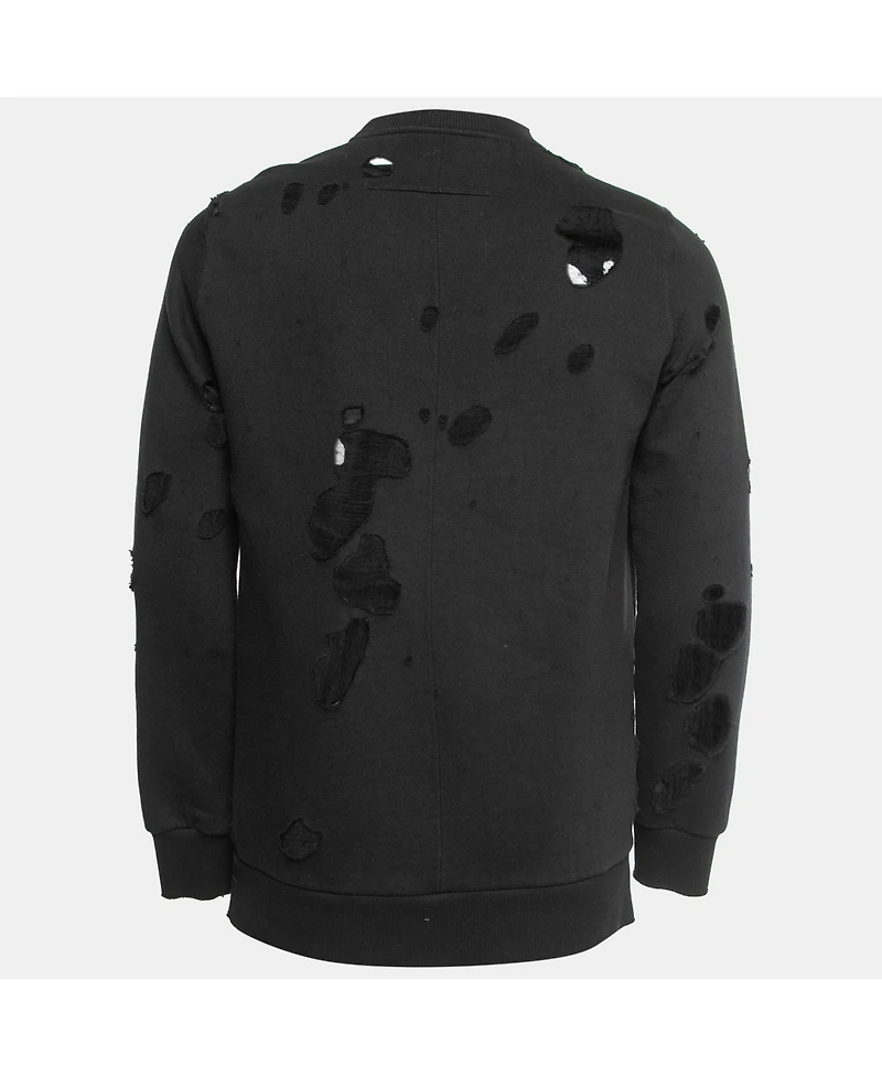 Pre-Owned Givenchy Men's Black Destroyed Effect Cotton Sweatshirt