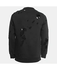 Pre-Owned Givenchy Men's Black Destroyed Effect Cotton Sweatshirt
