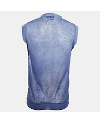 Pre-Owned Dolce & Gabbana Men's Blue Ombre Knit Sleeveless Vest