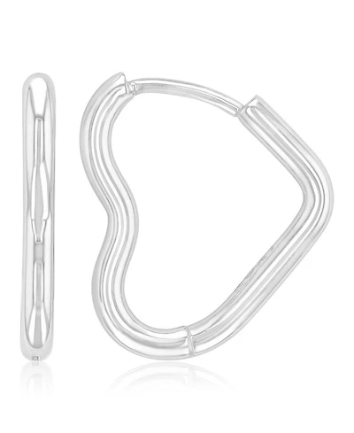 Roxy Waterproof Platinum 15mm Tube Heart Huggie Earrings