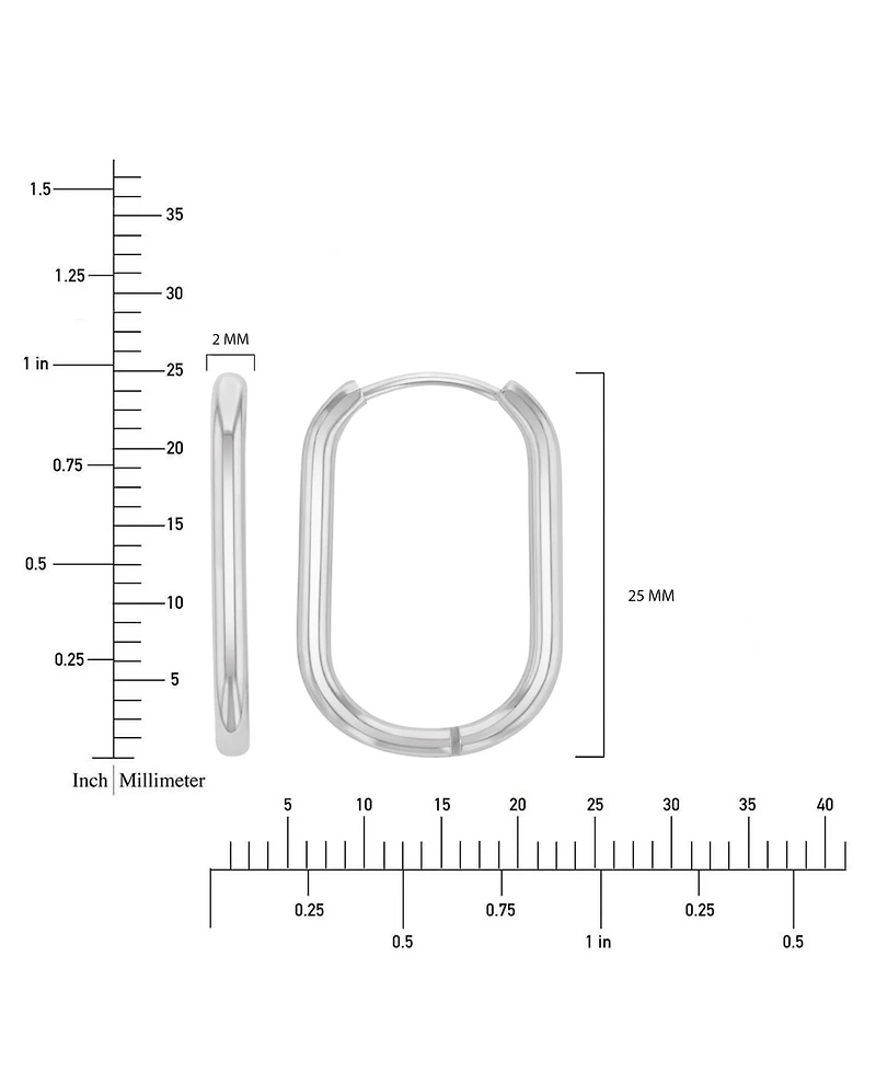 Roxy Waterproof Platinum 25mm Oval Hoop Earrings